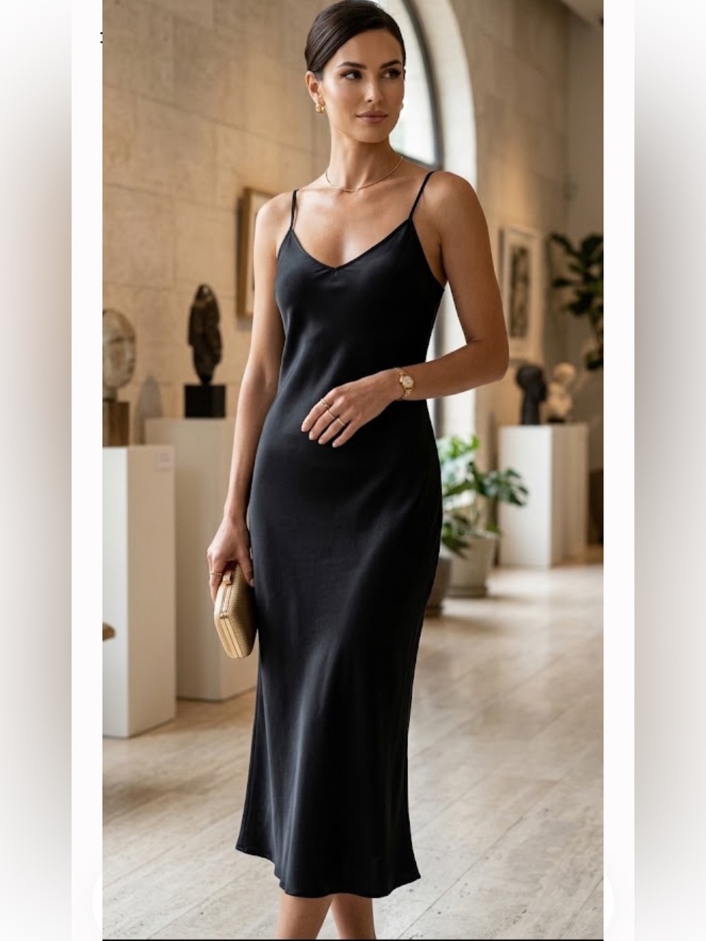 All Saints Black Dress with Spaghetti Straps